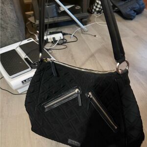 Vera Bradley Vivian Black Quilted Shoulder Bag